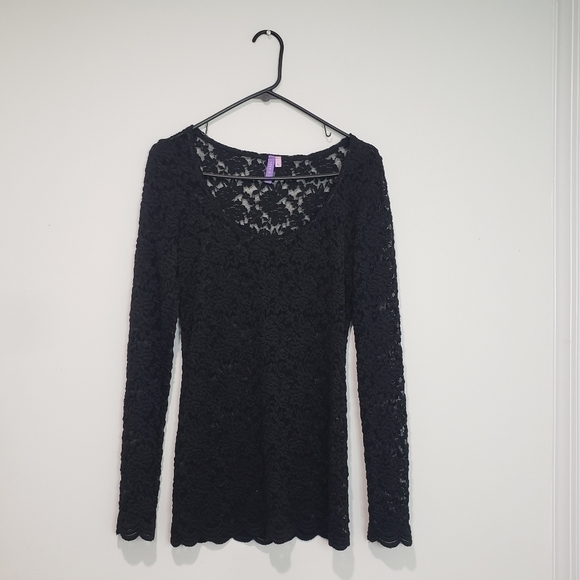 Emma & Sam Black Long Sleeves Lace Top Size Large - Picture 3 of 11